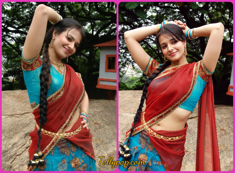 Actress wearing Half-Saree