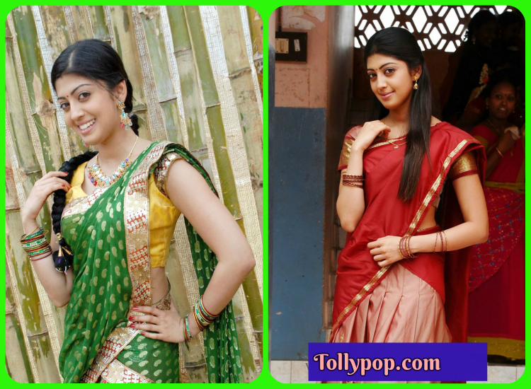 Actress wearing Half-Saree