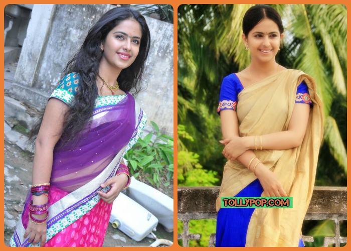 Actress wearing Half-Saree